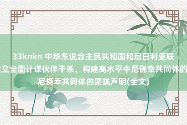 33knkn 中华东说念主民共和国和尼日利亚联邦共和国对于建立全面计谋伙伴干系、构建高水平中尼侥幸共同体的聚拢声明(全文)